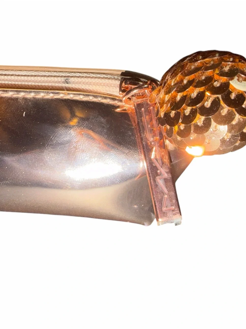 Mac Rose Gold Metallic Cosmetic Pouch - Women Bags
